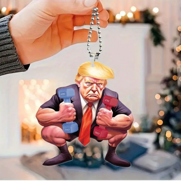 Trump Acrylic Car Interior Pendant Bag Keychain Decoration