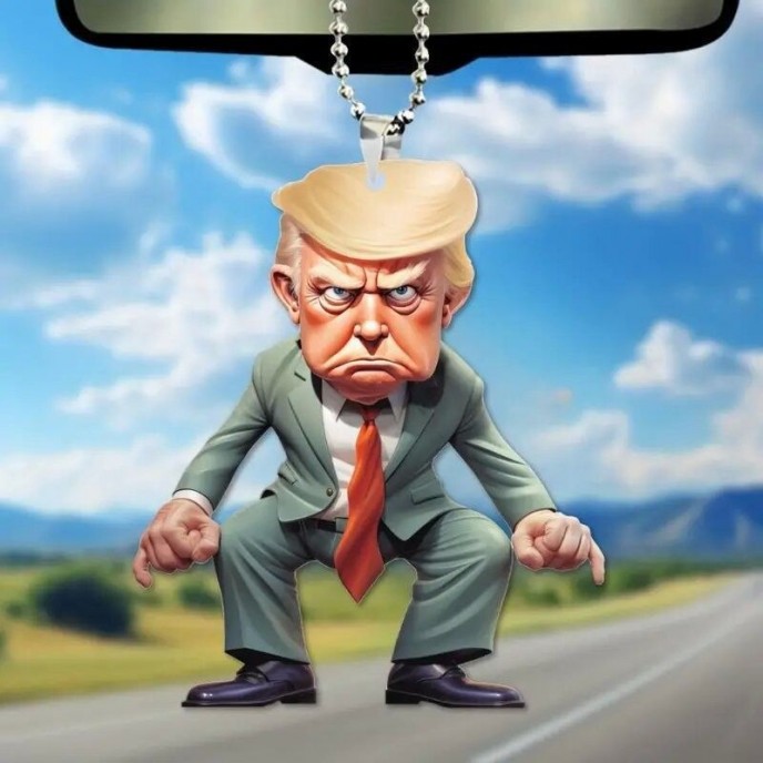 Trump Acrylic Car Interior Pendant Bag Keychain Decoration