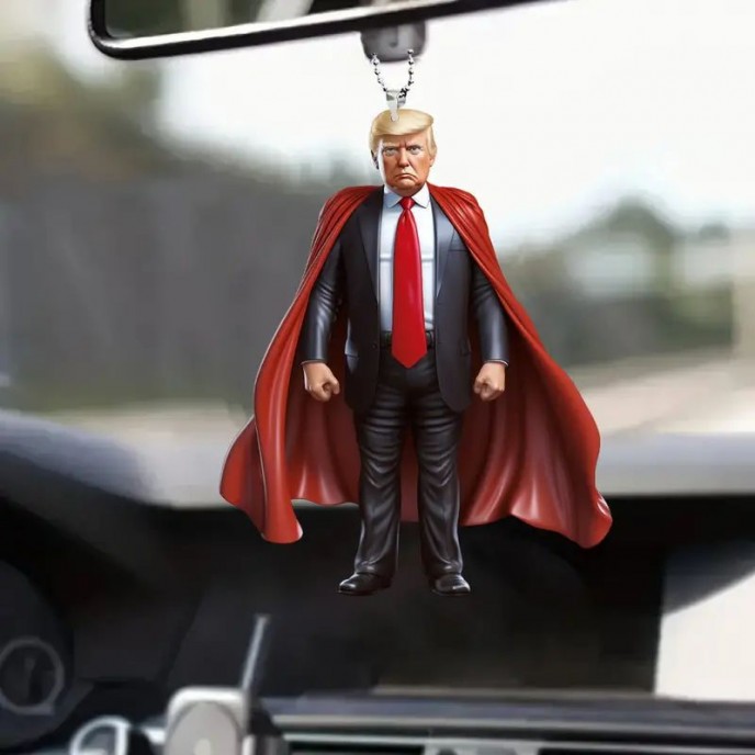 Trump Acrylic Car Interior Pendant Bag Keychain Decoration