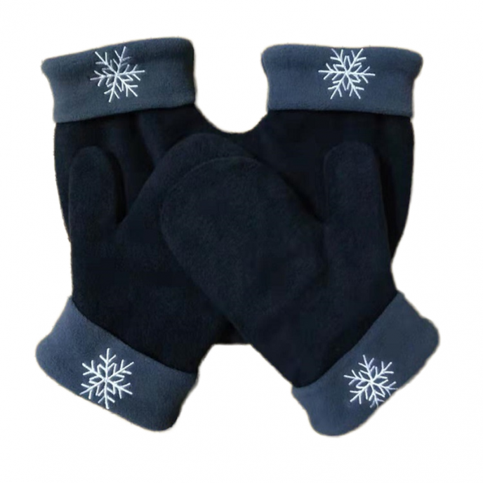 Thickened couple hand-holding gloves double-layer warmth